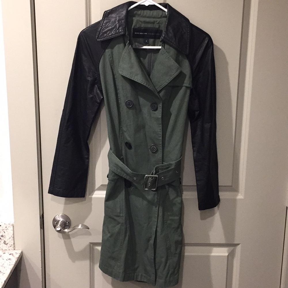 Olive Green / Leather jacket - Small